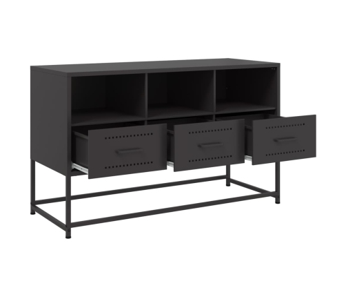 Mueble para TV de acero negro 100,5x39x60,5 cm