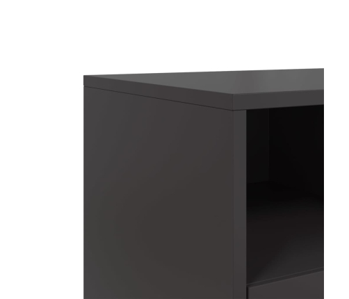 Mueble para TV de acero negro 100,5x39x60,5 cm