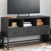 Mueble para TV de acero negro 100,5x39x60,5 cm