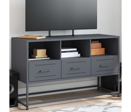 Mueble para TV de acero gris antracita 100,5x39x60,5 cm