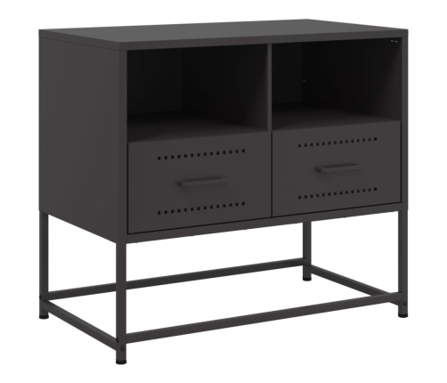 Mueble para TV de acero negro 68x39x60,5 cm