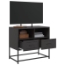 Mueble para TV de acero negro 68x39x60,5 cm