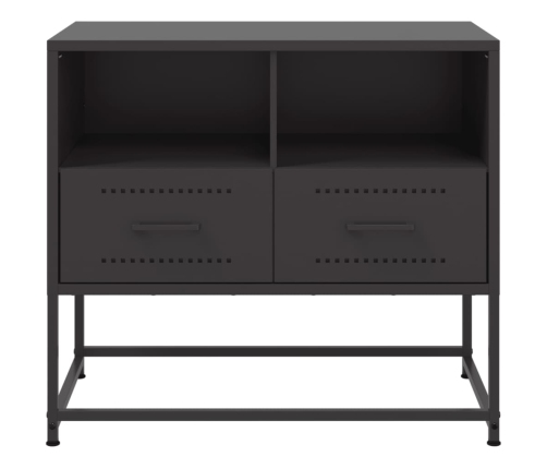 Mueble para TV de acero negro 68x39x60,5 cm