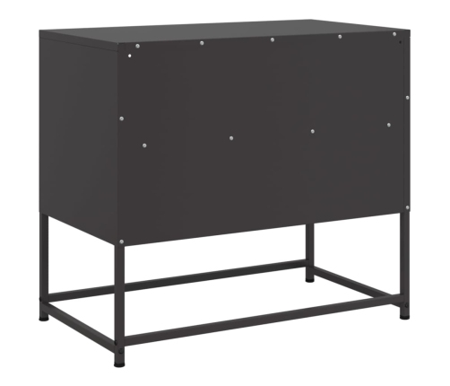 Mueble para TV de acero negro 68x39x60,5 cm