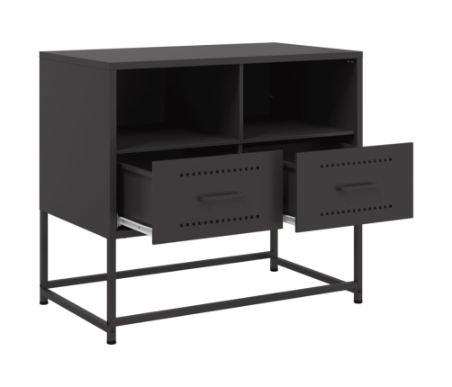 Mueble para TV de acero negro 68x39x60,5 cm