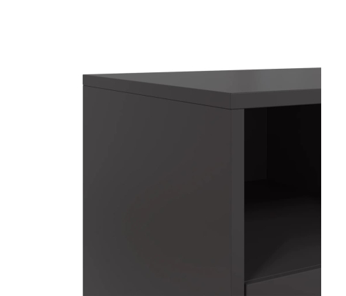 Mueble para TV de acero negro 68x39x60,5 cm