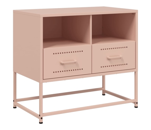 Mueble para TV de acero rosa 68x39x60,5 cm