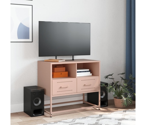 Mueble para TV de acero rosa 68x39x60,5 cm