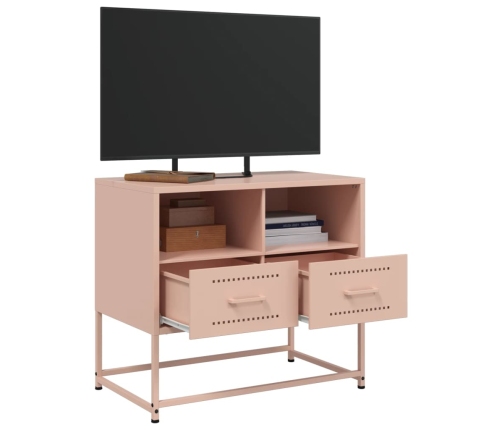 Mueble para TV de acero rosa 68x39x60,5 cm