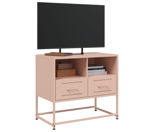 Mueble para TV de acero rosa 68x39x60,5 cm