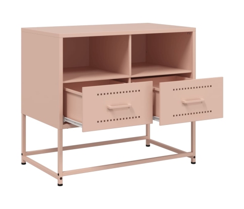 Mueble para TV de acero rosa 68x39x60,5 cm