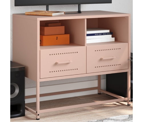 Mueble para TV de acero rosa 68x39x60,5 cm