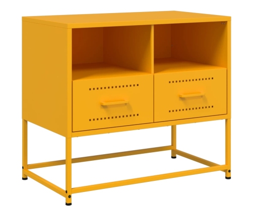 Mueble para TV de acero amarillo mostaza 68x39x60,5 cm