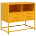 Mueble para TV de acero amarillo mostaza 68x39x60,5 cm