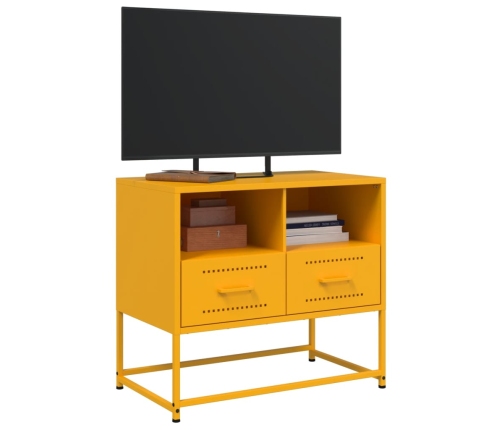 Mueble para TV de acero amarillo mostaza 68x39x60,5 cm