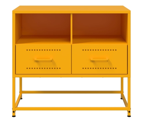 Mueble para TV de acero amarillo mostaza 68x39x60,5 cm