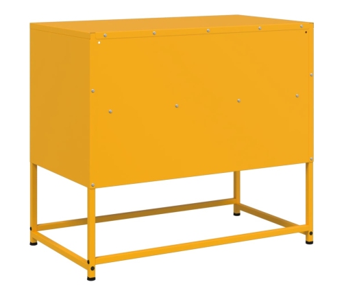 Mueble para TV de acero amarillo mostaza 68x39x60,5 cm