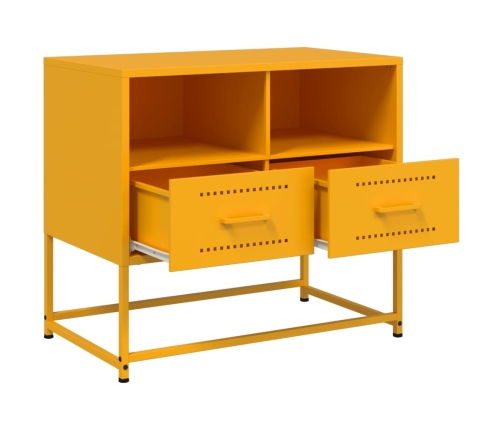 Mueble para TV de acero amarillo mostaza 68x39x60,5 cm