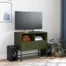 Mueble para TV de acero verde oliva 68x39x60,5 cm