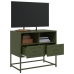 Mueble para TV de acero verde oliva 68x39x60,5 cm