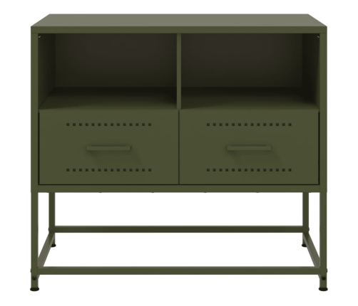 Mueble para TV de acero verde oliva 68x39x60,5 cm