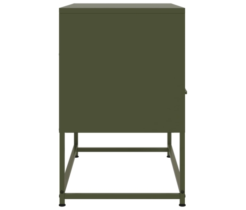 Mueble para TV de acero verde oliva 68x39x60,5 cm