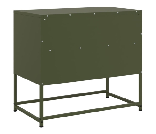 Mueble para TV de acero verde oliva 68x39x60,5 cm