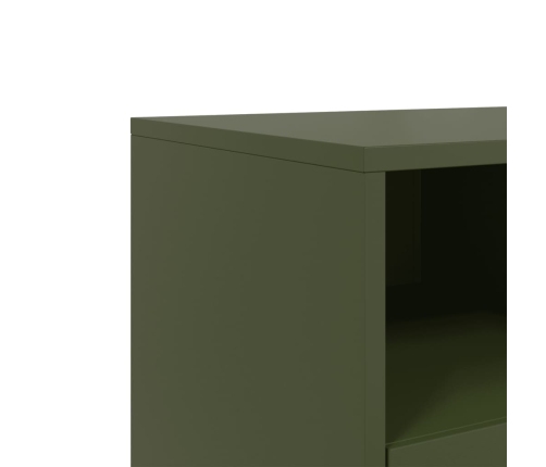 Mueble para TV de acero verde oliva 68x39x60,5 cm