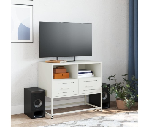 Mueble para TV de acero blanco 68x39x60,5 cm