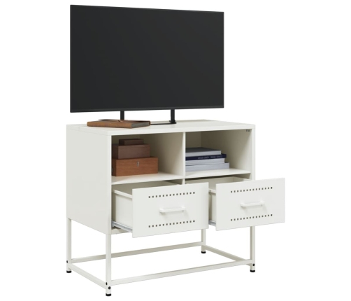 Mueble para TV de acero blanco 68x39x60,5 cm