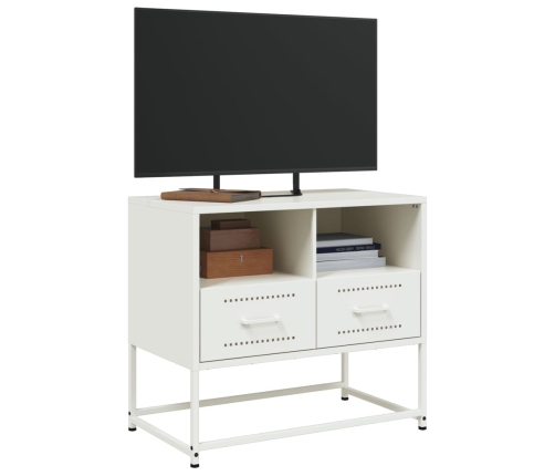 Mueble para TV de acero blanco 68x39x60,5 cm