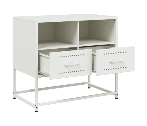 Mueble para TV de acero blanco 68x39x60,5 cm