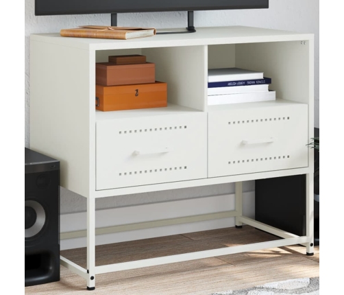 Mueble para TV de acero blanco 68x39x60,5 cm