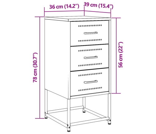 Mueble para TV de acero gris antracita 100,5x39x60,5 cm