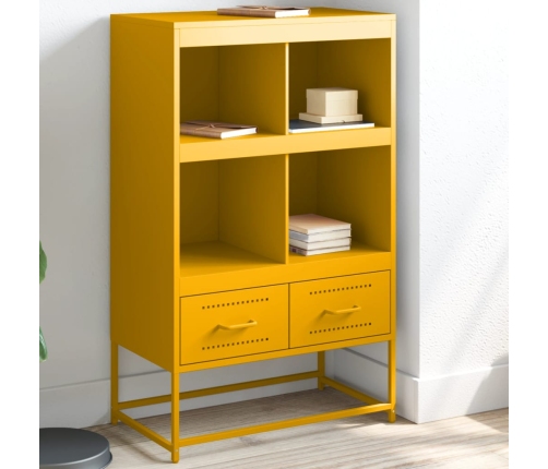 Aparador de acero amarillo mostaza 68x39x111,5 cm