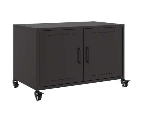 Mueble de TV acero negro 68x39x43,5 cm