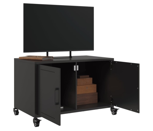 Mueble de TV acero negro 68x39x43,5 cm