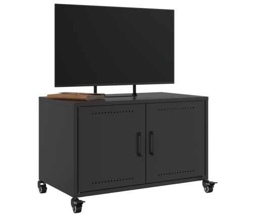 Mueble de TV acero negro 68x39x43,5 cm