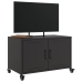 Mueble de TV acero negro 68x39x43,5 cm