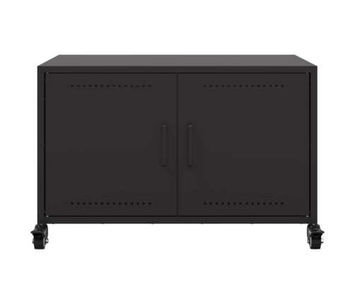 Mueble de TV acero negro 68x39x43,5 cm