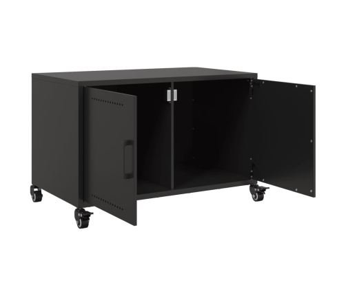 Mueble de TV acero negro 68x39x43,5 cm