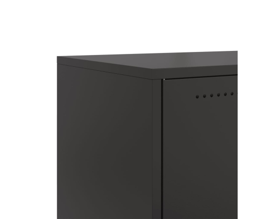 Mueble de TV acero negro 68x39x43,5 cm