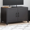 Mueble de TV acero negro 68x39x43,5 cm