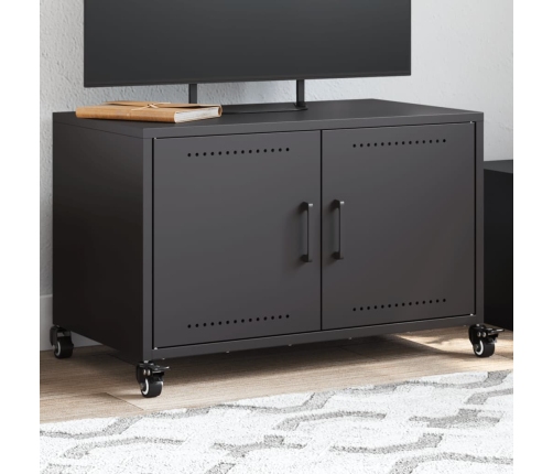 Mueble de TV acero negro 68x39x43,5 cm