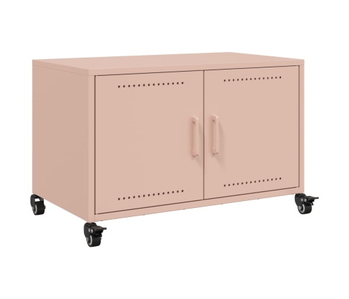 vidaXL Mueble para TV acero laminado en frío rosa 68x39x43,5 cm