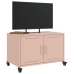 vidaXL Mueble para TV acero laminado en frío rosa 68x39x43,5 cm