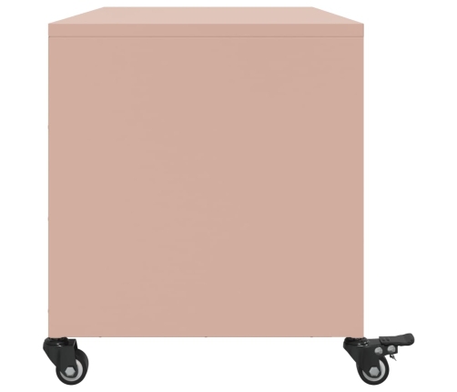 vidaXL Mueble para TV acero laminado en frío rosa 68x39x43,5 cm