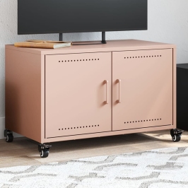 Mueble para TV acero laminado en frío rosa 68x39x43,5 cm