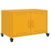 Mueble TV acero laminado en frío amarillo mostaza 68x39x43,5 cm