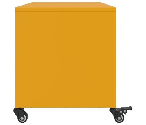 Mueble TV acero laminado en frío amarillo mostaza 68x39x43,5 cm